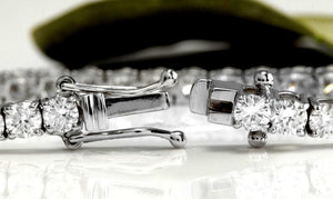 Very Impressive 3.35 Carats Natural Diamond 14K Solid White Gold Bracelet