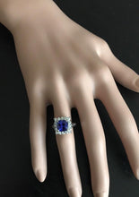 Load image into Gallery viewer, 3.10 Carats Natural Very Nice Looking Tanzanite and Diamond 14K Solid White Gold Ring