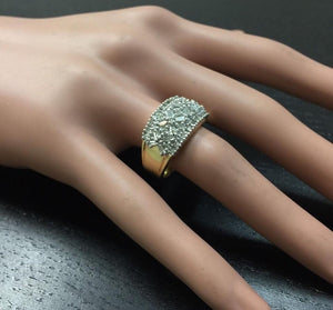 Splendid 1.25 Carats Natural Diamond 14K Solid Yellow Gold Ring