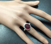 Load image into Gallery viewer, 7.90 Carats Impressive Natural Red Ruby and Diamond 14K White Gold Ring
