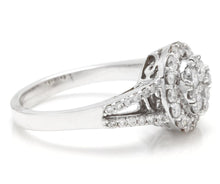 Load image into Gallery viewer, Splendid 1.10 Carats Natural Diamond 18K Solid White Gold Ring