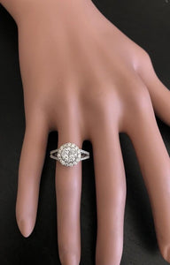 Splendid 1.10 Carats Natural Diamond 18K Solid White Gold Ring