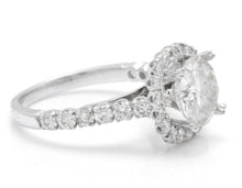 Load image into Gallery viewer, 3.75 Carats Exquisite Natural Diamond and Moissanite 14K Solid White Gold Ring