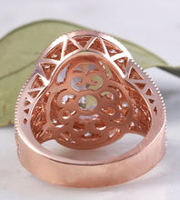 Load image into Gallery viewer, 7.50 Carats Exquisite Natural Peach Morganite and Diamond 14K Solid Rose Gold Ring