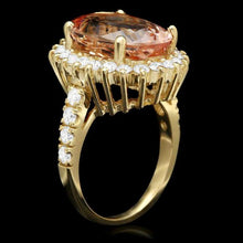 Load image into Gallery viewer, 9.00 Carats Natural Morganite and Diamond 14k Solid Yellow Gold Ring