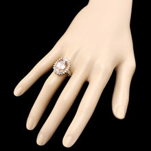 Load image into Gallery viewer, 9.00 Carats Natural Morganite and Diamond 14k Solid Yellow Gold Ring