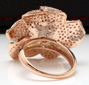 Beautiful 3.00 Carats Natural Diamond 14K Solid Rose Gold Ring