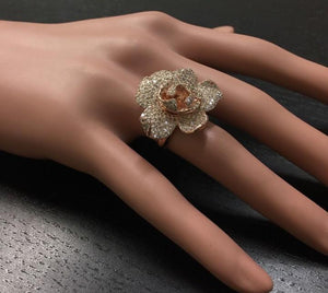 Beautiful 3.00 Carats Natural Diamond 14K Solid Rose Gold Ring