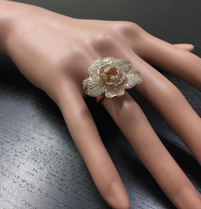Beautiful 3.00 Carats Natural Diamond 14K Solid Rose Gold Ring