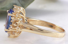 Load image into Gallery viewer, 3.84 Carats Natural Very Nice Looking Tanzanite and Diamond 14K Solid Yellow Gold Ring