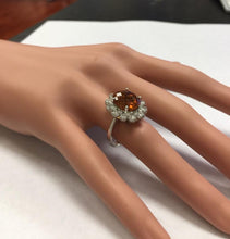 Load image into Gallery viewer, 5.90 Carats Exquisite Natural Madeira Citrine and Diamond 14K Solid White Gold Ring