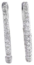 Load image into Gallery viewer, Exquisite 1.15 Carats Natural Diamond 14K Solid White Gold Hoop Earrings