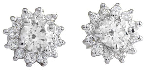 Exquisite 0.80 Carats Natural Diamond 14K Solid White Gold Stud Earrings