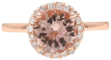 Load image into Gallery viewer, 2.25 Carats Natural Morganite and Diamond 14K Solid Rose Gold Ring