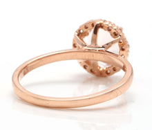 Load image into Gallery viewer, 2.25 Carats Natural Morganite and Diamond 14K Solid Rose Gold Ring