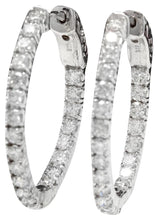 Load image into Gallery viewer, Exquisite 1.95 Carats Natural Diamond 14K Solid White Gold Hoop Earrings