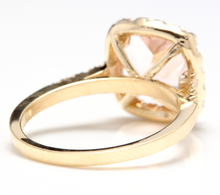 Load image into Gallery viewer, 3.10 Carats Impressive Natural Morganite and Diamond 14K Yellow Gold Ring