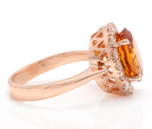 Load image into Gallery viewer, 2.70 Carats Exquisite Natural Madeira Citrine and Diamond 14K Solid Rose Gold Ring