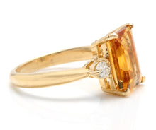 Load image into Gallery viewer, 3.48 Carats Impressive Natural Citrine and Diamond 14K Yellow Gold Ring