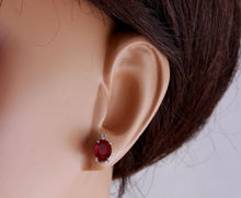 Load image into Gallery viewer, Exquisite 4.18 Carats Natural Red Ruby and Diamond 14K Solid White Gold Stud Earrings