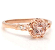 Load image into Gallery viewer, 1.06 Carats Natural Morganite and Diamond 14K Solid Rose Gold Ring