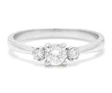 Load image into Gallery viewer, Splendid 0.32 Carats Natural Diamond 14K Solid White Gold Ring