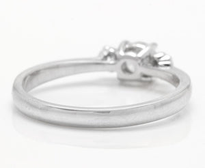 Splendid 0.32 Carats Natural Diamond 14K Solid White Gold Ring