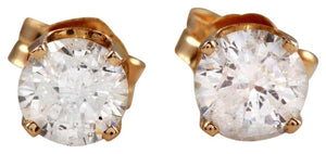 Exquisite .40 Carats Natural Diamond 14K Solid Yellow Gold Stud Earrings