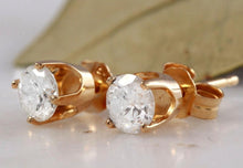 Load image into Gallery viewer, Exquisite .40 Carats Natural Diamond 14K Solid Yellow Gold Stud Earrings