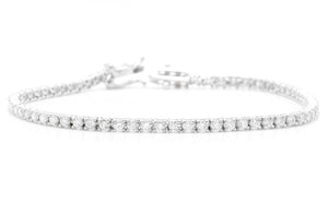 Very Impressive 3.00 Carats Natural Diamond 14K Solid White Gold Bracelet