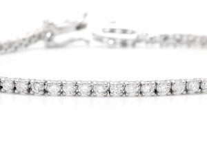 Very Impressive 3.00 Carats Natural Diamond 14K Solid White Gold Bracelet