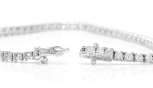 Very Impressive 3.00 Carats Natural Diamond 14K Solid White Gold Bracelet