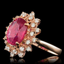 Load image into Gallery viewer, 4.50 Carats Natural Ruby and Diamond 14k Solid Rose Gold Ring