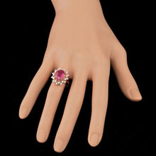 Load image into Gallery viewer, 4.50 Carats Natural Ruby and Diamond 14k Solid Rose Gold Ring
