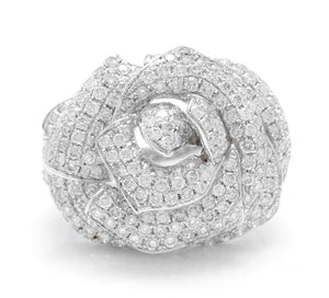 Splendid 3.30 Carats Natural Diamond 14K Solid White Gold Ring