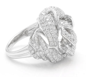 Splendid 3.30 Carats Natural Diamond 14K Solid White Gold Ring