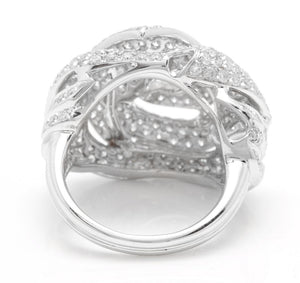 Splendid 3.30 Carats Natural Diamond 14K Solid White Gold Ring