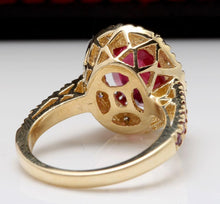 Load image into Gallery viewer, 4.32 Carats Gorgeous Natural Red Ruby and Diamond 14K Solid Yellow Gold Ring