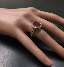 Load image into Gallery viewer, 4.32 Carats Gorgeous Natural Red Ruby and Diamond 14K Solid Yellow Gold Ring