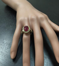 Load image into Gallery viewer, 4.32 Carats Gorgeous Natural Red Ruby and Diamond 14K Solid Yellow Gold Ring