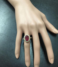 Load image into Gallery viewer, 4.32 Carats Gorgeous Natural Red Ruby and Diamond 14K Solid Yellow Gold Ring