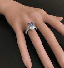 Load image into Gallery viewer, 2.35 Carats Natural Very Nice Looking Tanzanite and Diamond 18K Solid White Gold Ring