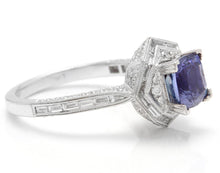 Load image into Gallery viewer, 2.35 Carats Natural Very Nice Looking Tanzanite and Diamond 18K Solid White Gold Ring