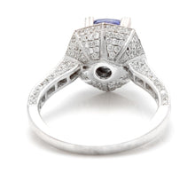Load image into Gallery viewer, 2.35 Carats Natural Very Nice Looking Tanzanite and Diamond 18K Solid White Gold Ring