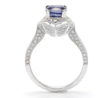 Load image into Gallery viewer, 2.35 Carats Natural Very Nice Looking Tanzanite and Diamond 18K Solid White Gold Ring