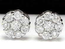 Load image into Gallery viewer, Exquisite 1.50 Carats Natural Diamond 14K Solid White Gold Stud Earrings