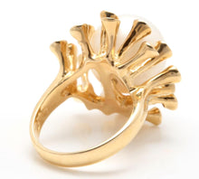 Load image into Gallery viewer, Splendid Natural 15mm South Sea Pearl and Diamond 14K Solid Yellow Gold Ring