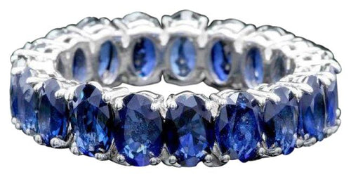 8.80ct Natural Sapphire 14k Solid White Gold Ring