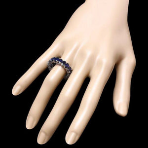 8.80ct Natural Sapphire 14k Solid White Gold Ring