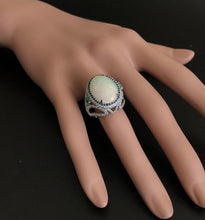 Load image into Gallery viewer, 8.00 Carats Natural Impressive Opal, Sapphire, Emerald and Diamond 14K Solid White Gold Ring